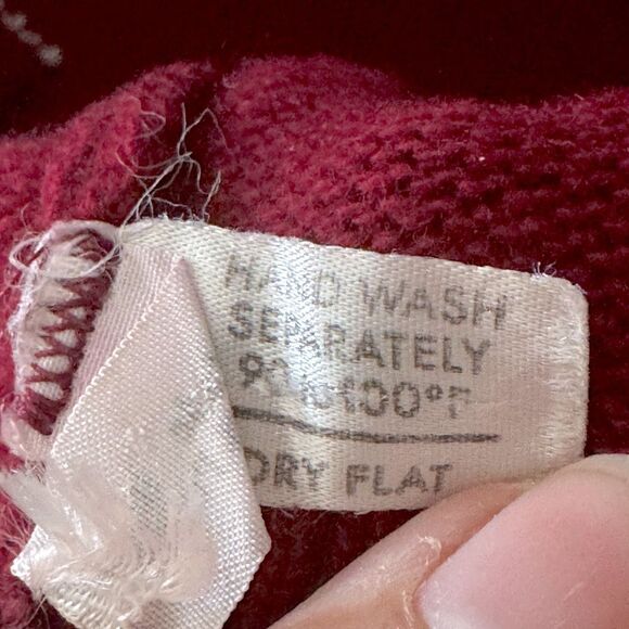 Vintage Cottagecore 100% CASHMERE Burgundy Navy & Ivory Argyle Vest 39" Chest - Picture 4 of 4